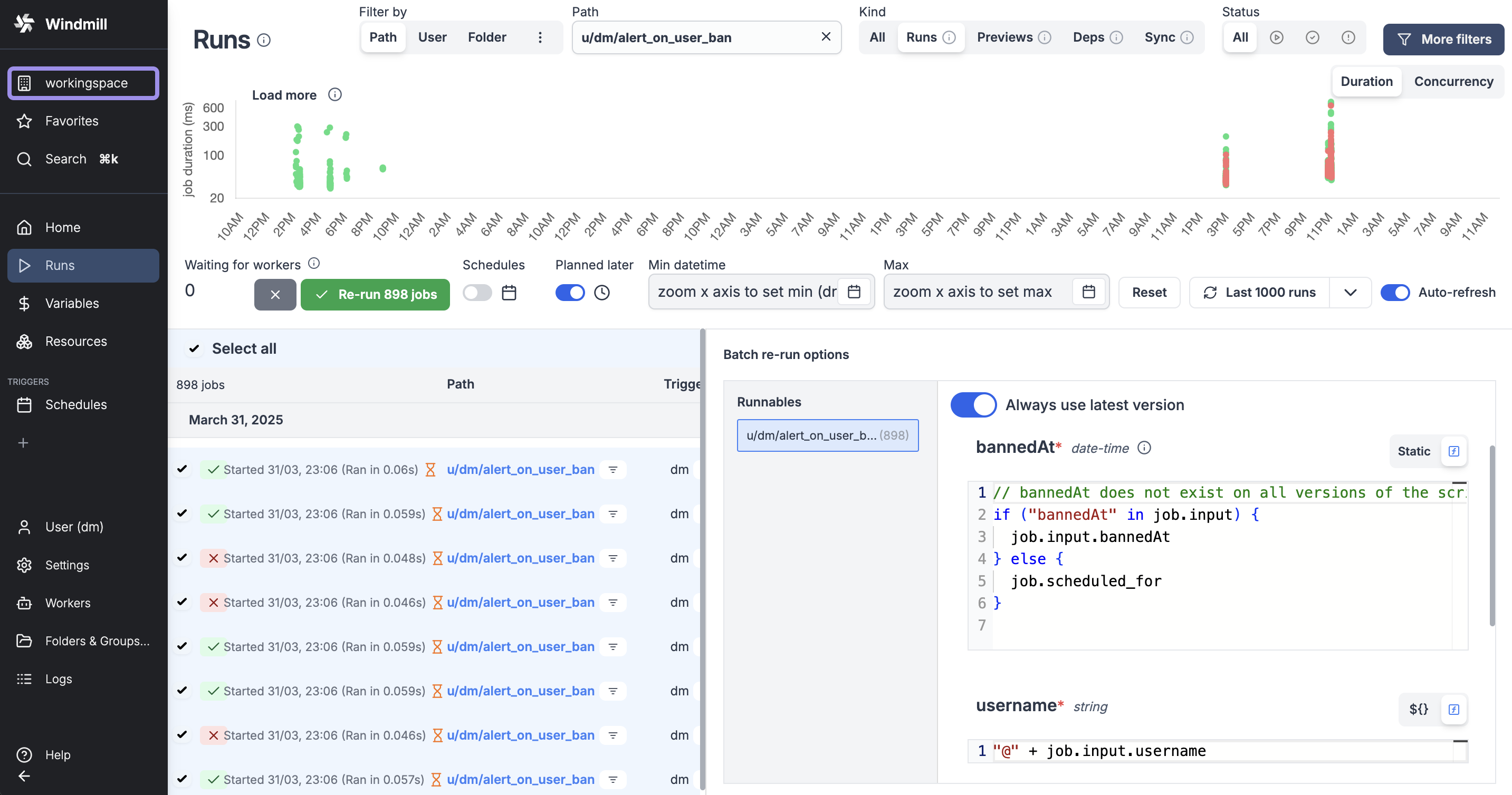Batch re-run Example Batch re-run Example